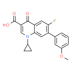 ChemSpider 2D Image | 1-Cyclopropyl-6-fluoro-7-(3-methoxyphenyl)-4-oxo-1,4-dihydro-3-quinolinecarboxylic acid | C20H16FNO4