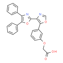 ChemSpider 2D Image | [3-(4,5-Diphenyl-2,4'-bi-1,3-oxazol-5'-yl)phenoxy]acetic acid | C26H18N2O5