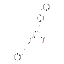 ChemSpider 2D Image | (4S)-5-[(4-Benzylphenyl)sulfanyl]-4-[(7-phenylheptanoyl)amino]pentanoic acid | C31H37NO3S