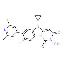 ChemSpider 2D Image | 5-Cyclopropyl-7-(2,6-dimethyl-4-pyridinyl)-8-fluoro-2-hydroxypyrimido[1,6-a]benzimidazole-1,3(2H,5H)-dione | C20H17FN4O3