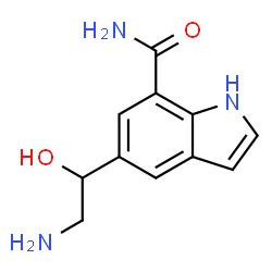 ChemSpider 2D Image | 5-(2-Amino-1-hydroxyethyl)-1H-indole-7-carboxamide | C11H13N3O2