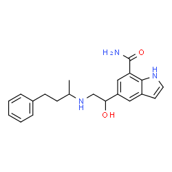 ChemSpider 2D Image | 5-{1-Hydroxy-2-[(4-phenyl-2-butanyl)amino]ethyl}-1H-indole-7-carboxamide | C21H25N3O2