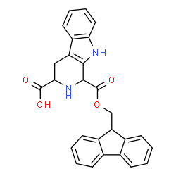 ChemSpider 2D Image | 1-[(9H-Fluoren-9-ylmethoxy)carbonyl]-2,3,4,9-tetrahydro-1H-beta-carboline-3-carboxylic acid | C27H22N2O4