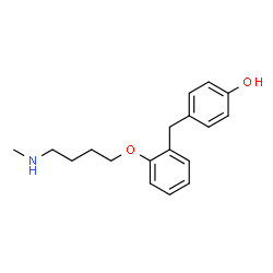 ChemSpider 2D Image | 4-{2-[4-(Methylamino)butoxy]benzyl}phenol | C18H23NO2