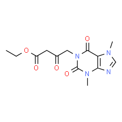 ChemSpider 2D Image | Ethyl 4-(3,7-dimethyl-2,6-dioxo-2,3,6,7-tetrahydro-1H-purin-1-yl)-3-oxobutanoate | C13H16N4O5
