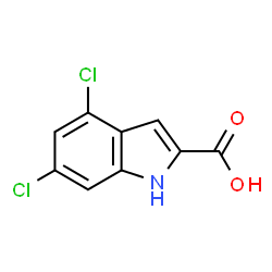 ChemSpider 2D Image | 4,6-dichloroindole-2-carboxylic acid | C9H5Cl2NO2