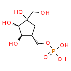 ChemSpider 2D Image | [(1R,2R,3S,4S)-2,3,4-Trihydroxy-4-(hydroxymethyl)cyclopentyl]methyl dihydrogen phosphate | C7H15O8P