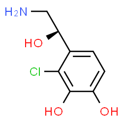 ChemSpider 2D Image | 4-[(1R)-2-Amino-1-hydroxyethyl]-3-chloro-1,2-benzenediol | C8H10ClNO3