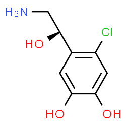 ChemSpider 2D Image | 4-[(1R)-2-Amino-1-hydroxyethyl]-5-chloro-1,2-benzenediol | C8H10ClNO3
