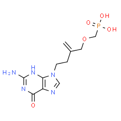 ChemSpider 2D Image | {[4-(2-Amino-6-oxo-3,6-dihydro-9H-purin-9-yl)-2-methylenebutoxy]methyl}phosphonic acid | C11H16N5O5P