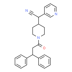 ChemSpider 2D Image | [1-(3,3-Diphenylpropanoyl)-4-piperidinyl](3-pyridinyl)acetonitrile | C27H27N3O