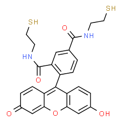 ChemSpider 2D Image | 4-(6-Hydroxy-3-oxo-3H-xanthen-9-yl)-N,N'-bis(2-sulfanylethyl)isophthalamide | C25H22N2O5S2