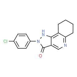 ChemSpider 2D Image | 2-(4-Chlorophenyl)-1,2,6,7,8,9-hexahydro-3H-pyrazolo[4,3-c]quinolin-3-one | C16H14ClN3O