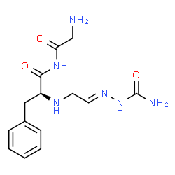 ChemSpider 2D Image | N-(Aminoacetyl)-Nalpha-[(2E)-2-(carbamoylhydrazono)ethyl]-L-phenylalaninamide | C14H20N6O3