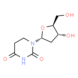 ChemSpider 2D Image | 1-(2-Deoxy-alpha-L-erythro-pentofuranosyl)dihydro-2,4(1H,3H)-pyrimidinedione | C9H14N2O5