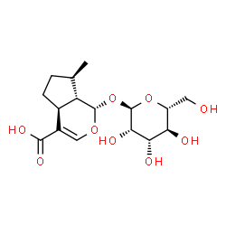 ChemSpider 2D Image | (1S,4aS,7R,7aS)-1-(alpha-D-Mannopyranosyloxy)-7-methyl-1,4a,5,6,7,7a-hexahydrocyclopenta[c]pyran-4-carboxylic acid | C16H24O9