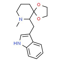 ChemSpider 2D Image | 6-(1H-Indol-3-ylmethyl)-7-methyl-1,4-dioxa-7-azaspiro[4.5]decane | C17H22N2O2