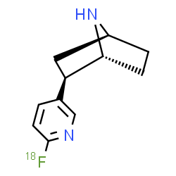 ChemSpider 2D Image | (1R,2R,4S)-2-[6-(~18~F)Fluoro-3-pyridinyl]-7-azabicyclo[2.2.1]heptane | C11H1318FN2