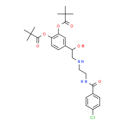 ChemSpider 2D Image | 4-[2-({2-[(4-Chlorobenzoyl)amino]ethyl}amino)-1-hydroxyethyl]-1,2-phenylene bis(2,2-dimethylpropanoate) | C27H35ClN2O6