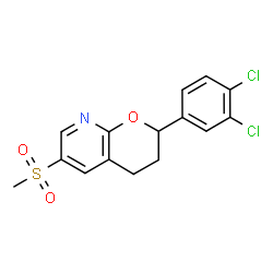 ChemSpider 2D Image | 2-(3,4-Dichlorophenyl)-6-(methylsulfonyl)-3,4-dihydro-2H-pyrano[2,3-b]pyridine | C15H13Cl2NO3S