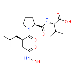 ChemSpider 2D Image | 1-{(2R)-2-[2-(Hydroxyamino)-2-oxoethyl]-4-methylpentanoyl}-L-prolyl-L-valine | C18H31N3O6