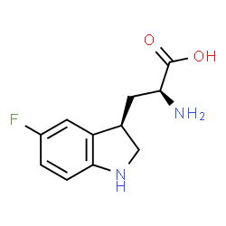 ChemSpider 2D Image | 3-[(3R)-5-Fluoro-2,3-dihydro-1H-indol-3-yl]-L-alanine | C11H13FN2O2