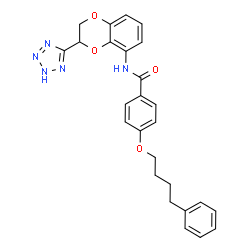 ChemSpider 2D Image | 4-(4-Phenylbutoxy)-N-[3-(2H-tetrazol-5-yl)-2,3-dihydro-1,4-benzodioxin-5-yl]benzamide | C26H25N5O4
