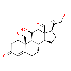 ChemSpider 2D Image | (11beta)-11,19,21-Trihydroxy-3,20-dioxopregn-4-en-18-al | C21H28O6