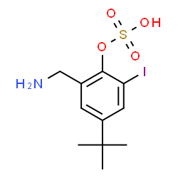 ChemSpider 2D Image | 2-(aminomethyl)-4-tert-butyl-6-iodophenyl hydrogen sulfate | C11H16INO4S