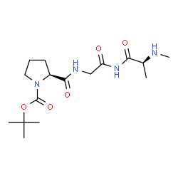 ChemSpider 2D Image | 1-{[(2-Methyl-2-propanyl)oxy]carbonyl}-L-prolyl-N-[(2S)-2-(methylamino)propanoyl]glycinamide | C16H28N4O5