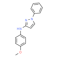 ChemSpider 2D Image | N-(4-METHOXYPHENYL)-1-PHENYLPYRAZOL-3-AMINE | C16H15N3O
