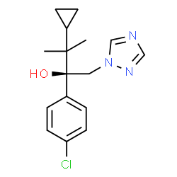 ChemSpider 2D Image | (2R)-2-(4-Chlorophenyl)-3-cyclopropyl-3-methyl-1-(1H-1,2,4-triazol-1-yl)-2-butanol | C16H20ClN3O