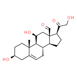 ChemSpider 2D Image | (3beta,11beta)-3,11,21-Trihydroxy-20-oxopregn-5-en-18-al | C21H30O5
