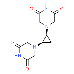 ChemSpider 2D Image | 4,4'-[(1R,2S)-1,2-Cyclopropanediyl]di(2,6-piperazinedione) | C11H14N4O4