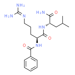 ChemSpider 2D Image | N~2~-Benzoyl-N~5~-(diaminomethylene)-L-ornithyl-L-leucinamide | C19H30N6O3