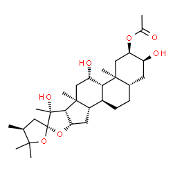 ChemSpider 2D Image | (2R,3S,5S,11S,20R,22S,24S)-24-Methyl-22,25-epoxyfurostan-2,3,11,20-tetraol 2-acetate | C30H48O7