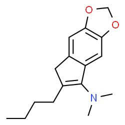 ChemSpider 2D Image | 6-Butyl-N,N-dimethyl-5H-indeno[5,6-d][1,3]dioxol-7-amine | C16H21NO2