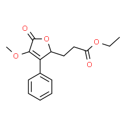ChemSpider 2D Image | Ethyl 2,5-dihydro-4-methoxy-5-oxo-3-phenyl-2-furanpropanoate | C16H18O5