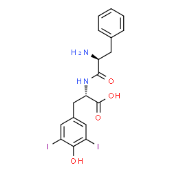 ChemSpider 2D Image | L-Phenylalanyl-3,5-diiodo-L-tyrosine | C18H18I2N2O4