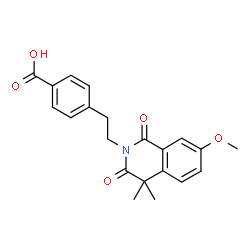 ChemSpider 2D Image | 4-[2-(7-Methoxy-4,4-dimethyl-1,3-dioxo-3,4-dihydro-2(1H)-isoquinolinyl)ethyl]benzoic acid | C21H21NO5