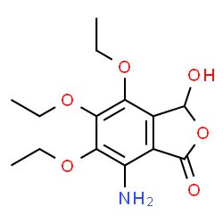 ChemSpider 2D Image | 7-Amino-4,5,6-triethoxy-3-hydroxy-2-benzofuran-1(3H)-one | C14H19NO6