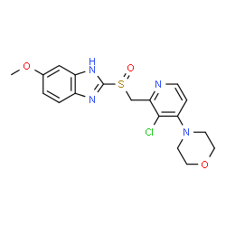 ChemSpider 2D Image | 2-({[3-Chloro-4-(4-morpholinyl)-2-pyridinyl]methyl}sulfinyl)-6-methoxy-1H-benzimidazole | C18H19ClN4O3S