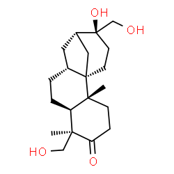 ChemSpider 2D Image | (1R,2R,6R,7S,10R,12S,13S)-13-Hydroxy-6,13-bis(hydroxymethyl)-2,6-dimethyltetracyclo[10.3.1.0~1,10~.0~2,7~]hexadecan-5-one | C20H32O4