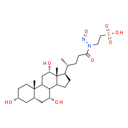 ChemSpider 2D Image | 2-{Nitroso[(3alpha,5beta,7alpha,8xi,9xi,12alpha,14xi)-3,7,12-trihydroxy-24-oxocholan-24-yl]amino}ethanesulfonic acid | C26H44N2O8S