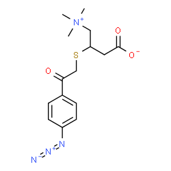 ChemSpider 2D Image | 3-{[2-(4-Azidophenyl)-2-oxoethyl]sulfanyl}-4-(trimethylammonio)butanoate | C15H20N4O3S