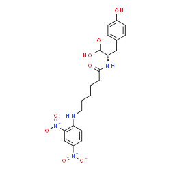ChemSpider 2D Image | N-{6-[(2,4-Dinitrophenyl)amino]hexanoyl}-L-tyrosine | C21H24N4O8