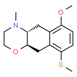 ChemSpider 2D Image | (4aR,10aR)-6-Methoxy-4-methyl-9-(methylsulfanyl)-3,4,4a,5,10,10a-hexahydro-2H-naphtho[2,3-b][1,4]oxazine | C15H21NO2S