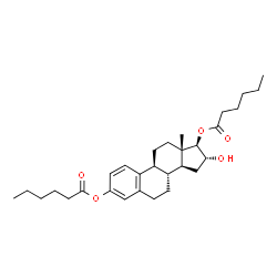 ChemSpider 2D Image | (16alpha,17beta)-16-Hydroxyestra-1,3,5(10)-triene-3,17-diyl dihexanoate | C30H44O5