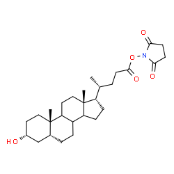 ChemSpider 2D Image | 1-{[(3alpha,5beta,8xi,9xi,14xi,17alpha)-3-Hydroxy-24-oxocholan-24-yl]oxy}-2,5-pyrrolidinedione | C28H43NO5