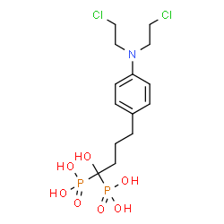ChemSpider 2D Image | (4-{4-[Bis(2-chloroethyl)amino]phenyl}-1-hydroxy-1,1-butanediyl)bis(phosphonic acid) | C14H23Cl2NO7P2